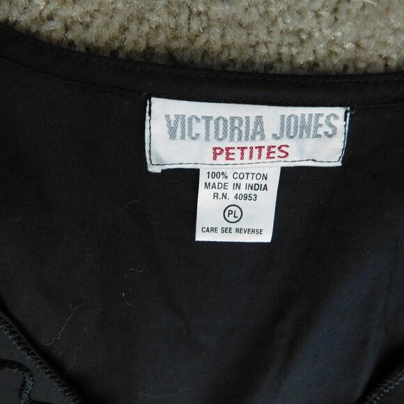 Black Beaded Cotton Vest  Victoria Jones Women's  Petites PL - Picture 2 of 7